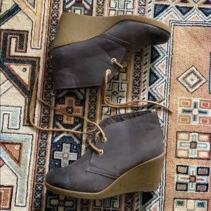 Harlow Burnished Leather Wedge Bootie